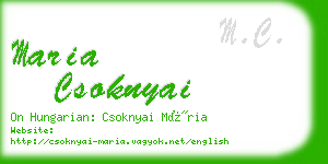 maria csoknyai business card